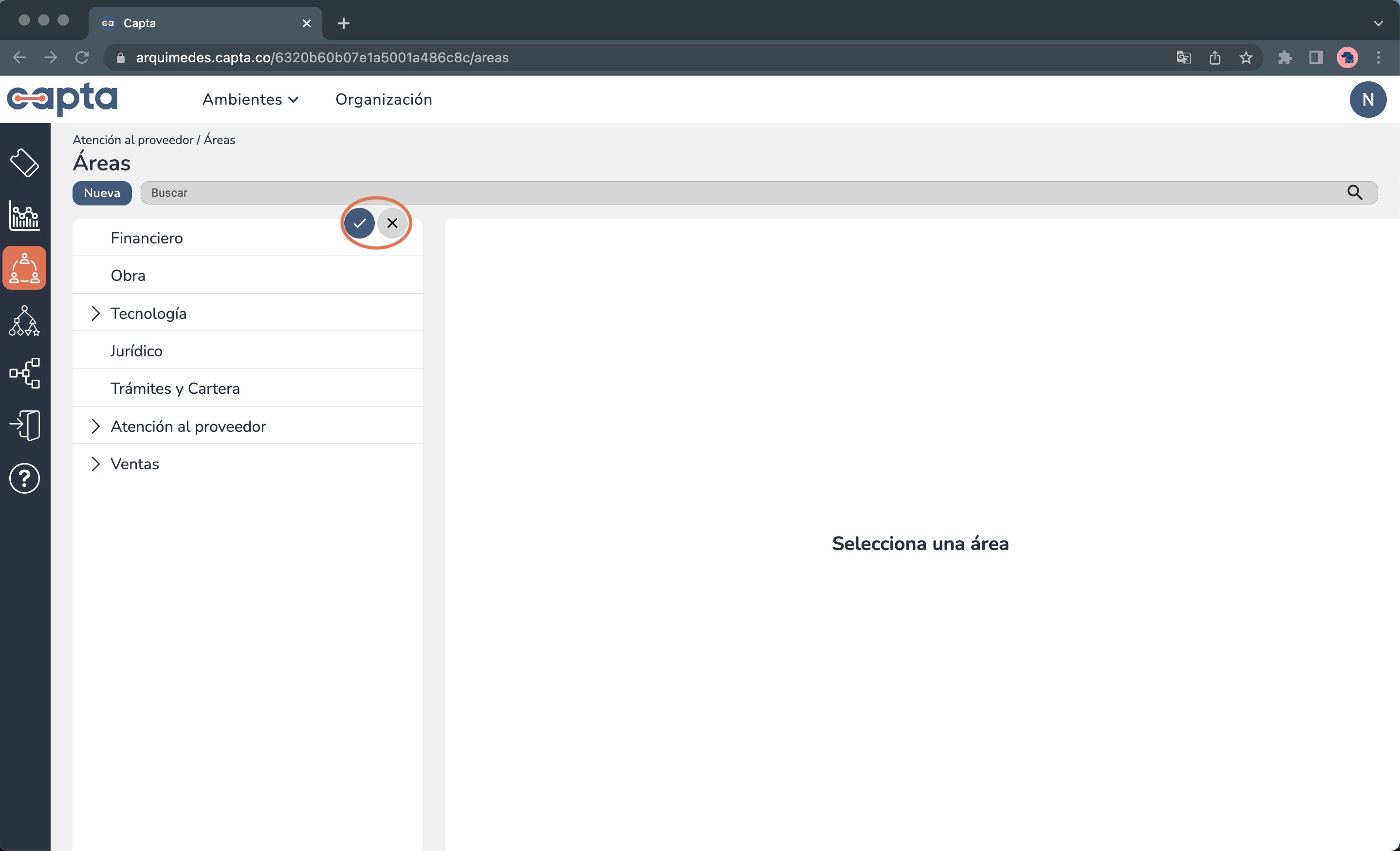 Imgen confirmar ordenar áreas