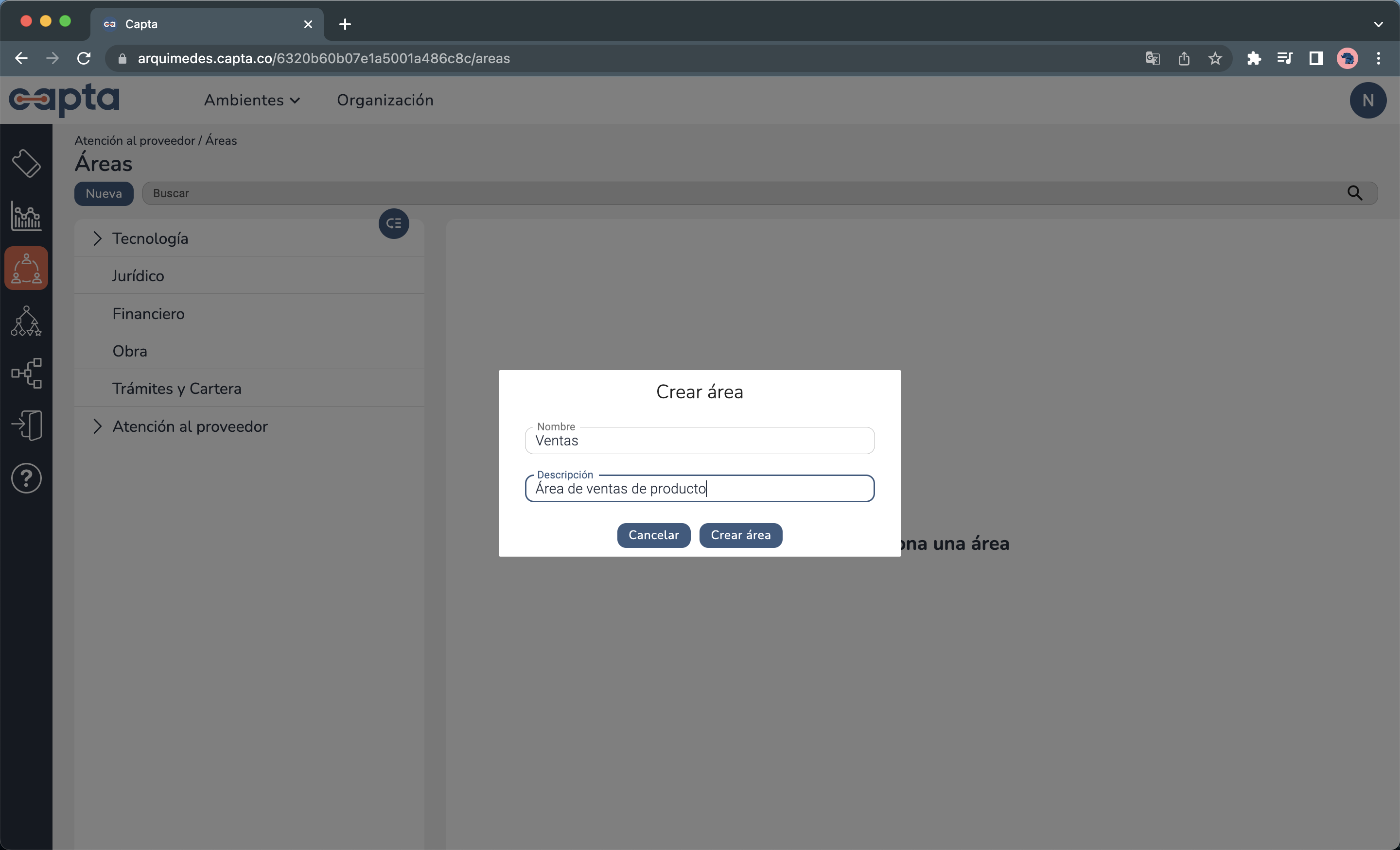 Imagen nombrar áreas
