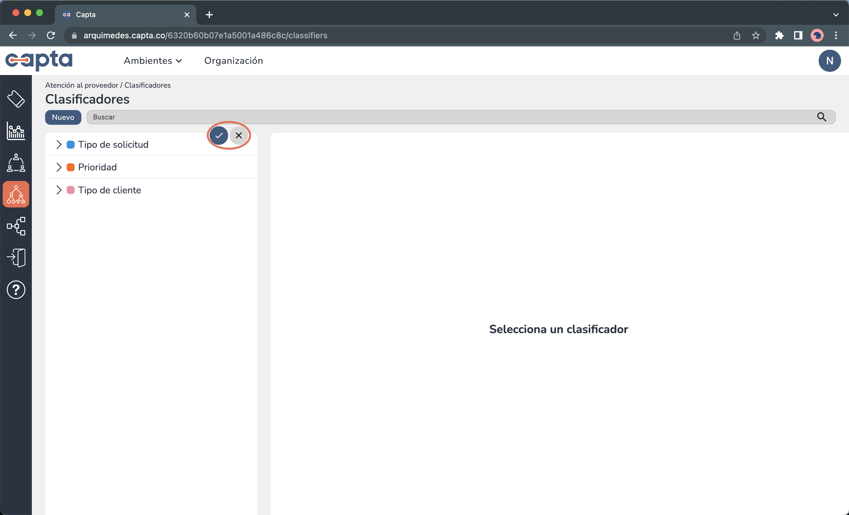 Imgen confirmar ordenar clasificadores