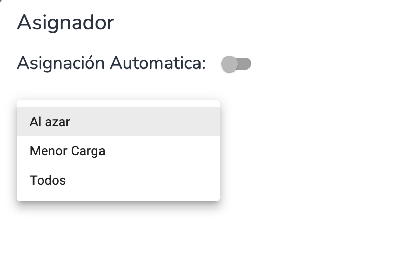 Imagen de opciones de asignador
