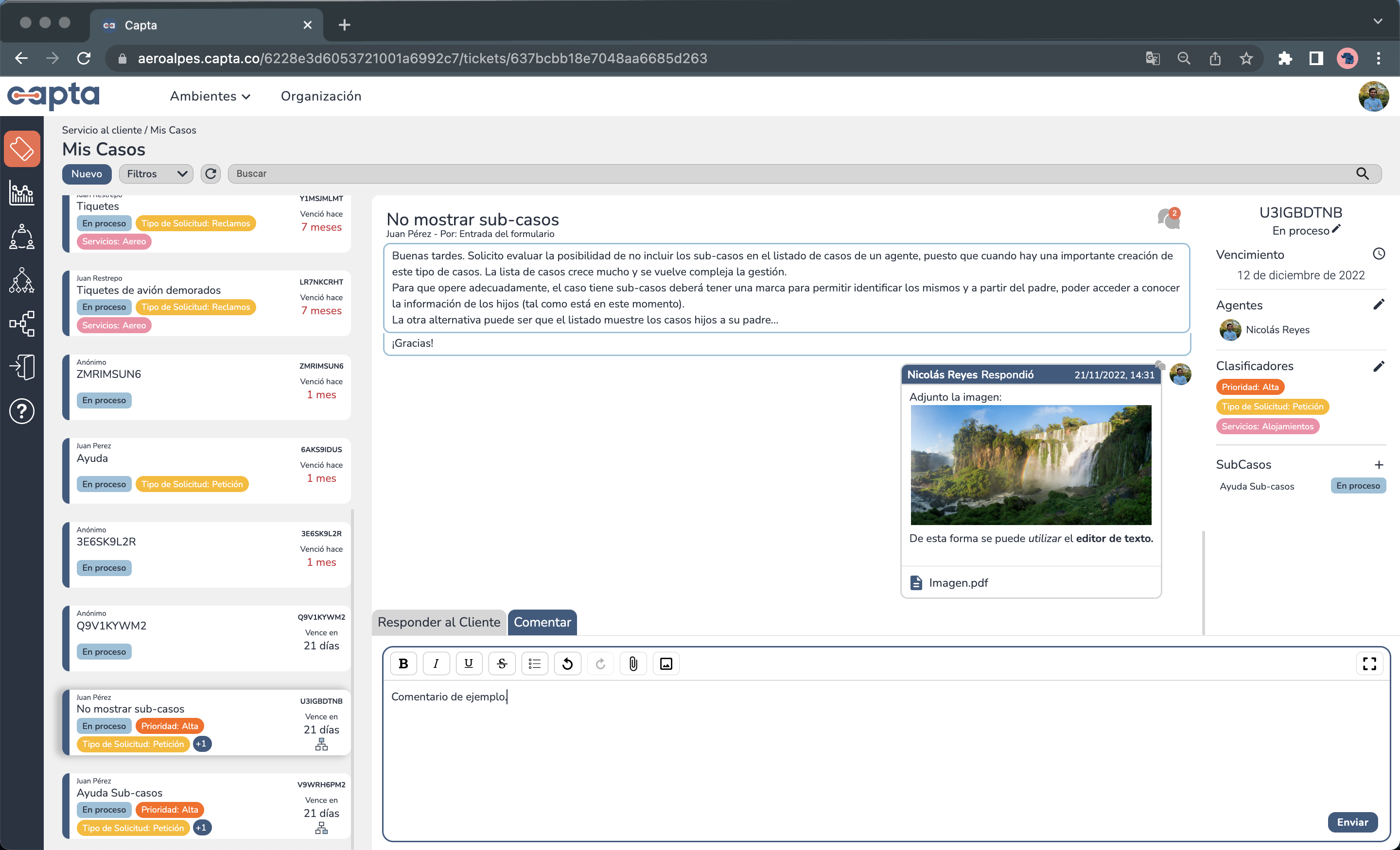 Imagen de Agente comentando