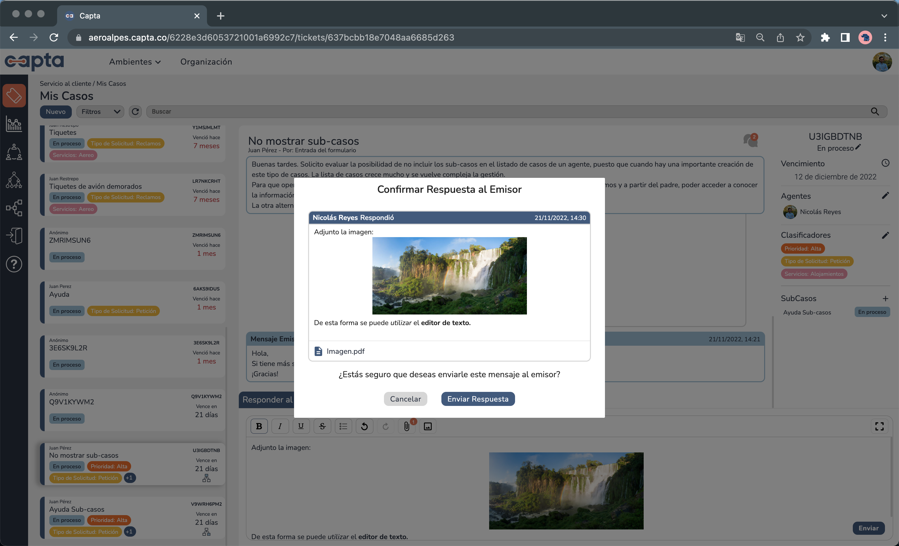 Imagen de Confirmación de respuesta